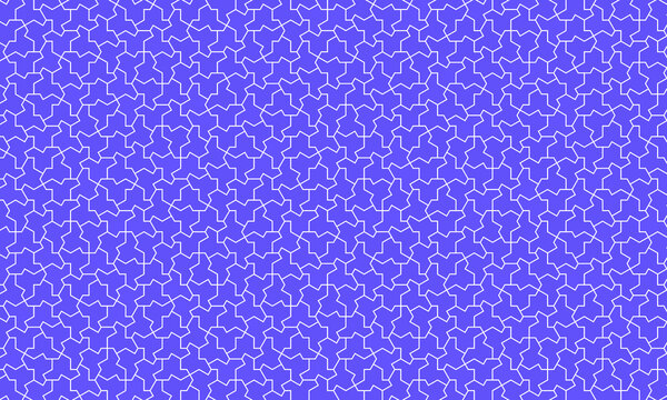 Aperiodic monotile tessellation pattern in blue with white outlines