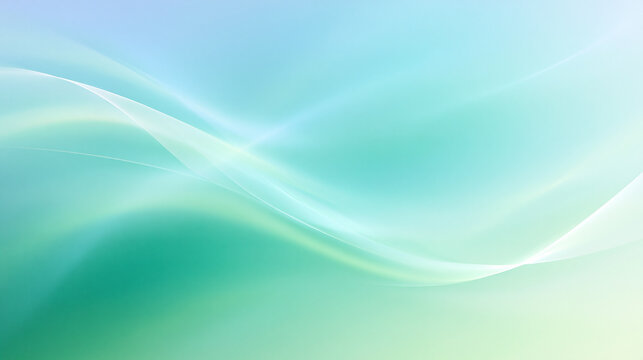 Abstract Green and Cyan Flowing Wave Background