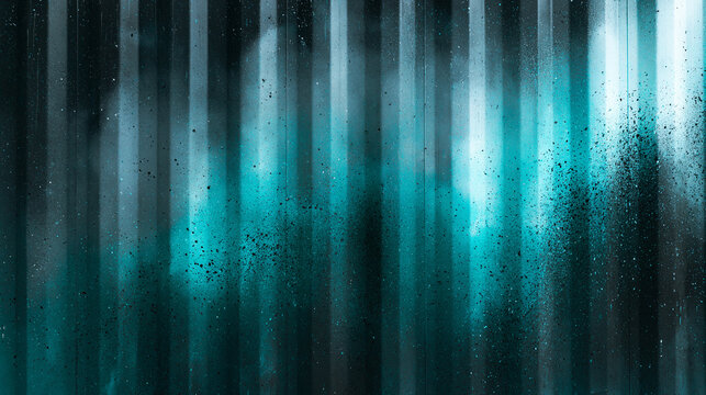 Abstract Teal and Black Corrugated Metal Texture Background