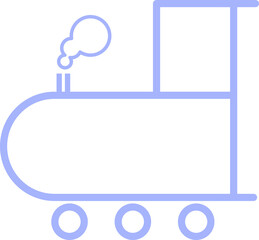 Periwinkle Train Engine Icon Isolated on Transparent Background PNG Railway Vector Symbol © House of Designs