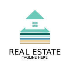 Obraz premium Real Estate Logo Design with Modern House, Home, Building and Roof Icon for Property Business, Construction, Architecture and Real Estate Company Vector Illustration