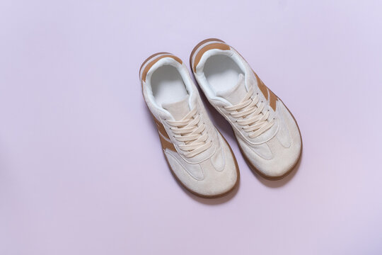New sports shoes on a plain background ready for use and display