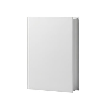 Blank white book cover standing upright