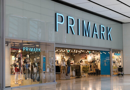 Primark Store Entrance and Fashion Display in Shopping Mall