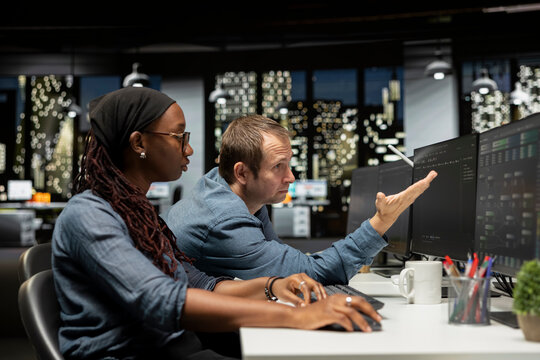 Upset manager berates an intern in an AI focused startup after failed application debugging while giving negative feedback to the trainee during quality assurance work in the office.