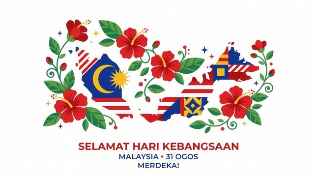 Malaysia independence day celebration graphic
