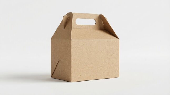 Brown recycled cardboard gable box for product packaging.