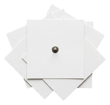 Abstract Geometric Arrangement of White Squares with Central Sphere.