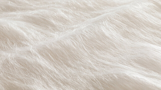 Soft White Faux Fur Texture Background Close Up