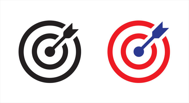 target arrow icon vector dartboard bullseye goal accuracy business strategy for success focus marketing element.