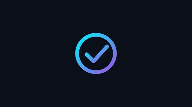 Gradient check mark icon inside a circle on a dark background