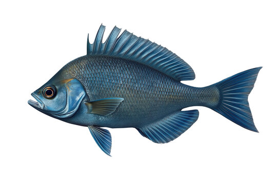 Dark Blue Fish With Rounded Body