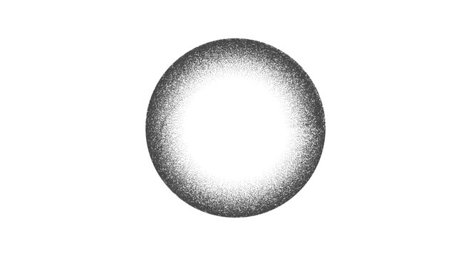 stipple circle grainy ring border noise black white halo gradient grunge dot shading vector frame.