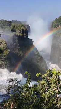 Zimbabwe Skyline In Victoria Falls Matabeleland North Zimbabwe. Breathtaking Aerial Footage Of Waterfalls As Natural Wonder. Outdoor River. Cascade Waterfall. Victoria Falls Matabeleland North.