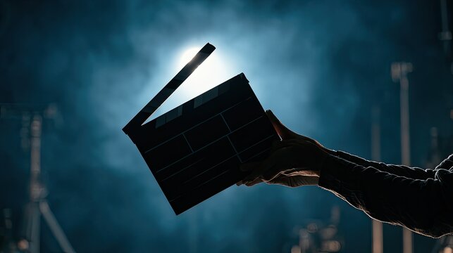 Hands hold an open slate against a bright, misty background