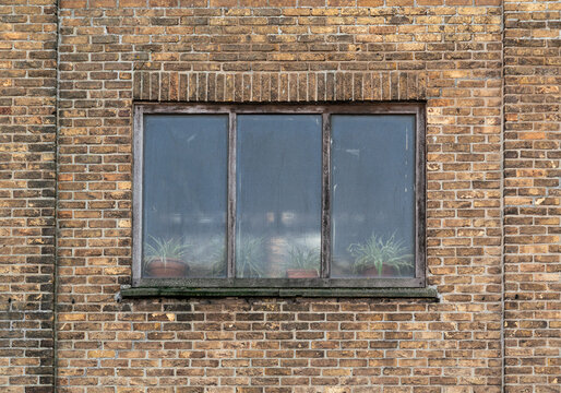 old brick wall with window
