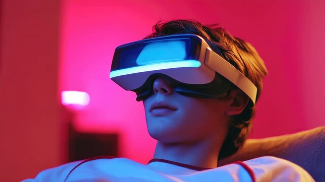 A man using virtual reality equipment.