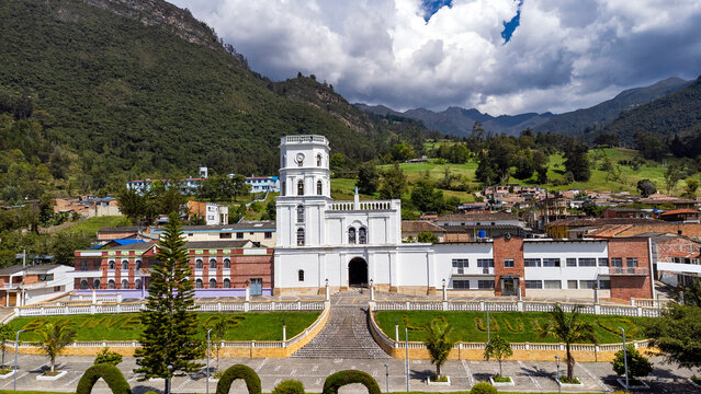 La Uvita, Boyac&aacute; - Colombia. February 28, 2026. Panoramic drone view of the municipality, located 184 kilometers from Tunja.