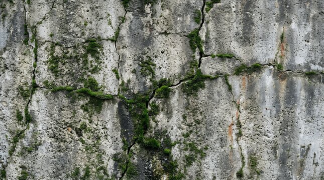 Weathered Concrete Surface Wall Cracks Green Moss Patina Full Frame Background concrete wall texture background weathered crack moss patina green old stone surface cement aging full frame abstract