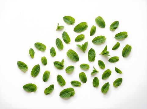 fresh mint on white background