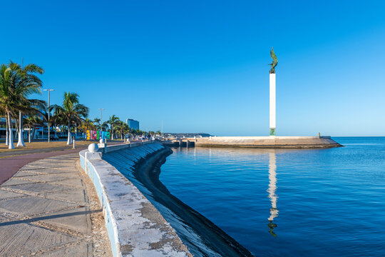 Waterfront of Campeche city by the Gulf of Mexico, Campeche state, Mexico.