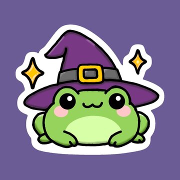 Witch frog during Halloween