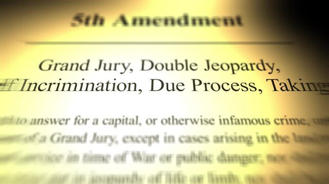 Fifth Amendment - Grand Jury, Double Jeapordy Self Incrimination