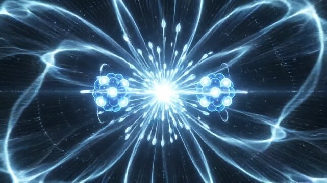 Atomic explosion and subatomic particle motion in deep space