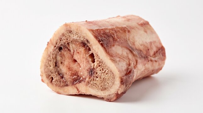 Cut Raw Beef Bone Marrow for Broth Isolated
