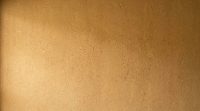 Authentic Japanese ochre clay wall texture with natural straw fibers and soft ambient window light
