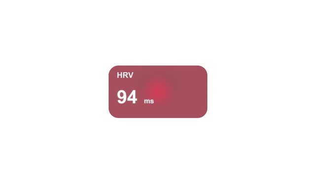 Modern Health App Interface Displaying Heart Rate Variability HRV Data in Milliseconds on White Background