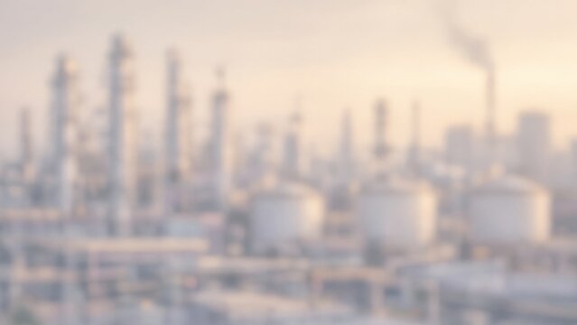 Industrial complex producing energy, generating power and processing fuels with climate concerns and air pollution