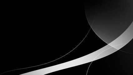 Obraz premium Abstract black and white lines forming dynamic curved patterns, creating a modern flowing background design for technology concepts
