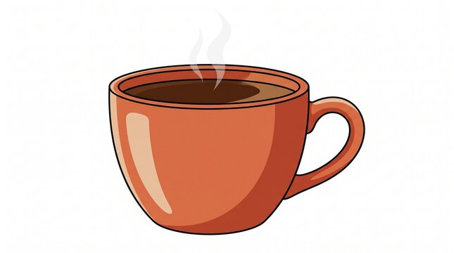 Cup of Coffee and Tea with Heart Design Isolated on White Background, Hot Beverage Mugs for Breakfast, Cafe, Morning, Caffeine and Cozy Drink Concept