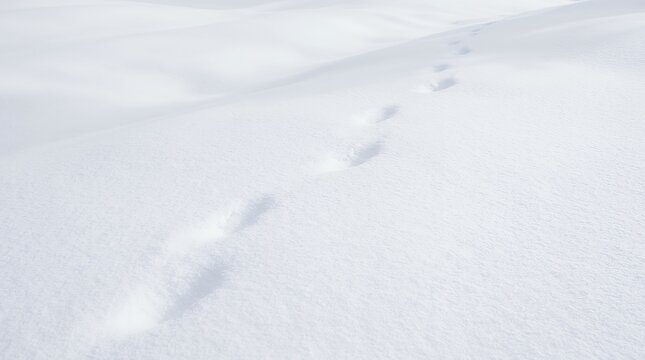 Pristine fresh snow texture with subtle footprints and gentle shadows on an undulated winter surface snow texture winter background fresh snow white surface minimalist snow footprint tracks serene