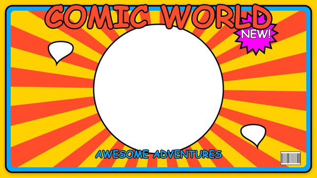 Vintage Comic Book Style Template with Blank Space for Design.