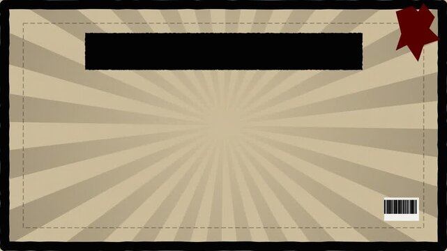 Vintage Parchment Scroll with Red Seal and Sunburst Background.