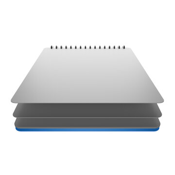 3d render down view white page note book illustration element