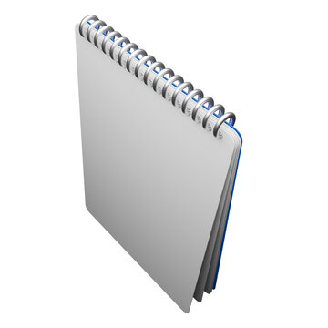 3d render perspective view white page note book illustration element