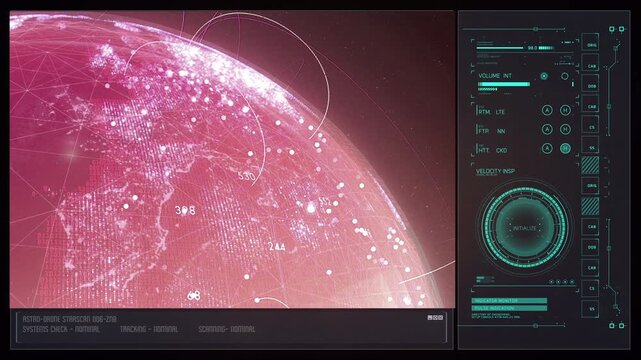 Animated digital globe featuring binary code overlay and world map, depicting advanced programming and global connectivity themes.