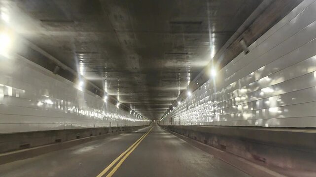 Driving Through the Detroit Windsor Tunnel Between Canada and USA