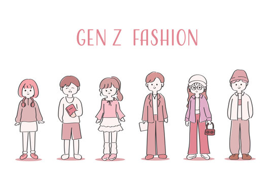 Z世代のファッションイラスト｜ゆる可愛い手描きタッチ