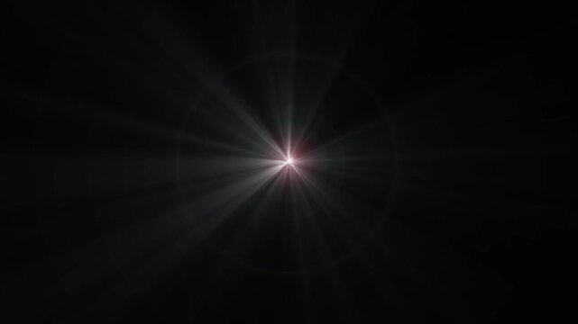 Animation white cc light rays Glitter, shiny, bright, flare footage Isolated white light rays, Shine or sun effect on cc light ray effect on black screen cc light 4K vidieo.