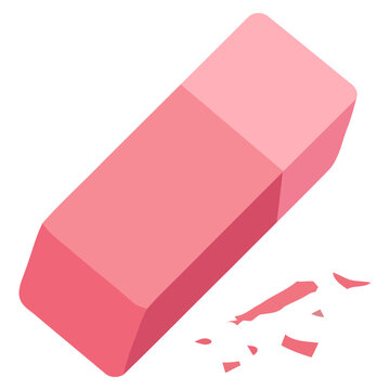 Pink Eraser Illustration for Stationery Graphic Design Office Supplies and Correction Tool Elements