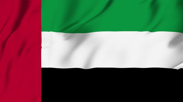 United Arab Emirates flag loop animation with fabric texture, seamless waving background