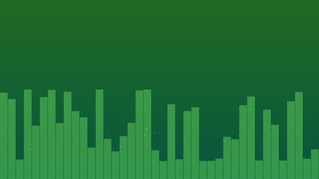 Abstract green bar chart with varying heights representing data trends and statistical analysis