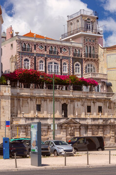 Ornate Historic Building with Decorative Facade in Lisbon, Portugal