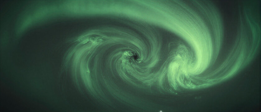 Cosmic Green Nebula Surge