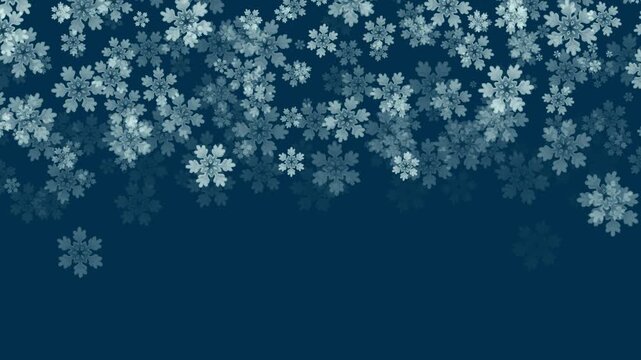 Snowflakes Falling on Deep Blue 4K
