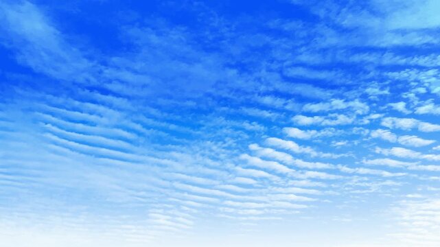 Dappled Cirrocumulus Clouds in Blue Sky 4K